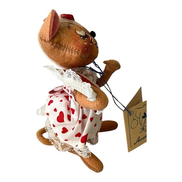 Annalee Dolls Vtg 1993 Sweetheart Girl Mouse Valentine Tags 6" Poseable - Picture 3 of 11